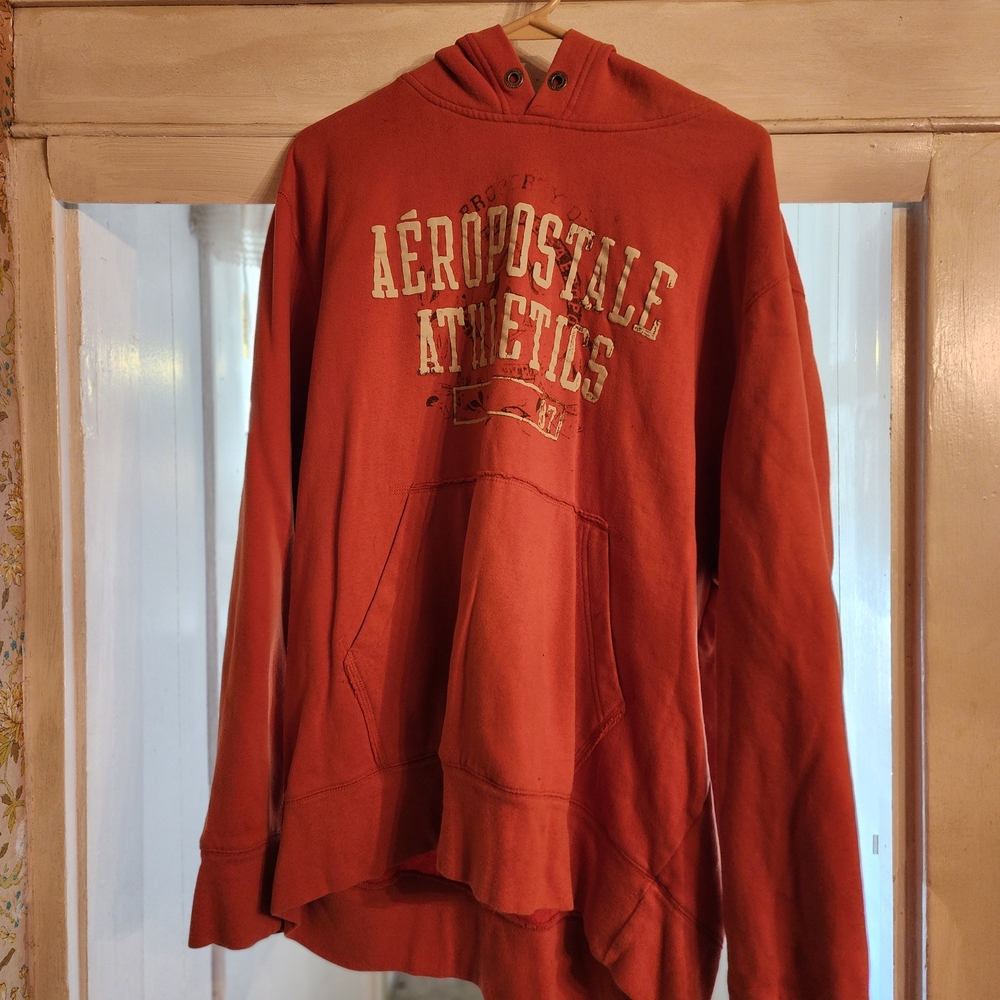 Aeropostale Men's Orange Hoodie Sweater